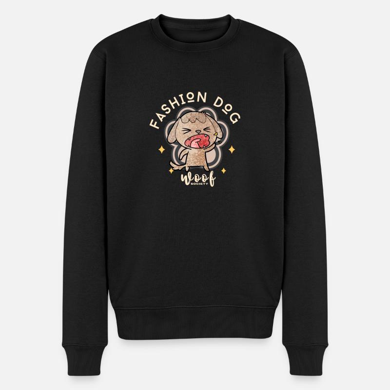 Mode Hund - Männer Premium Bio Pullover - Schwarz
