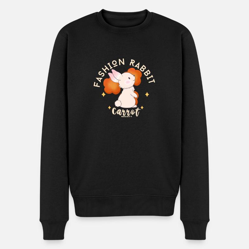 Mode Kaninchen - Männer Premium Bio Pullover - Schwarz