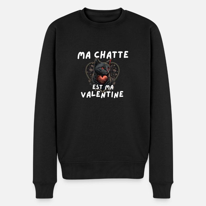 Chatte Valentine - Pull Premium bio Homme - noir