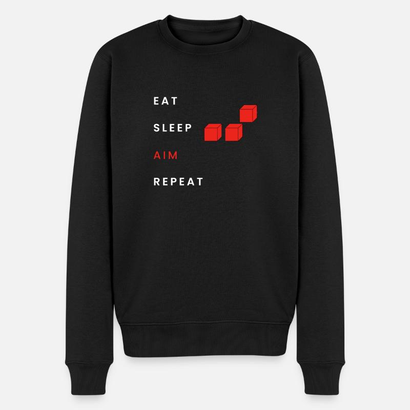 Manger Sommeil Objectif Répéter - Pull Premium bio Homme - noir