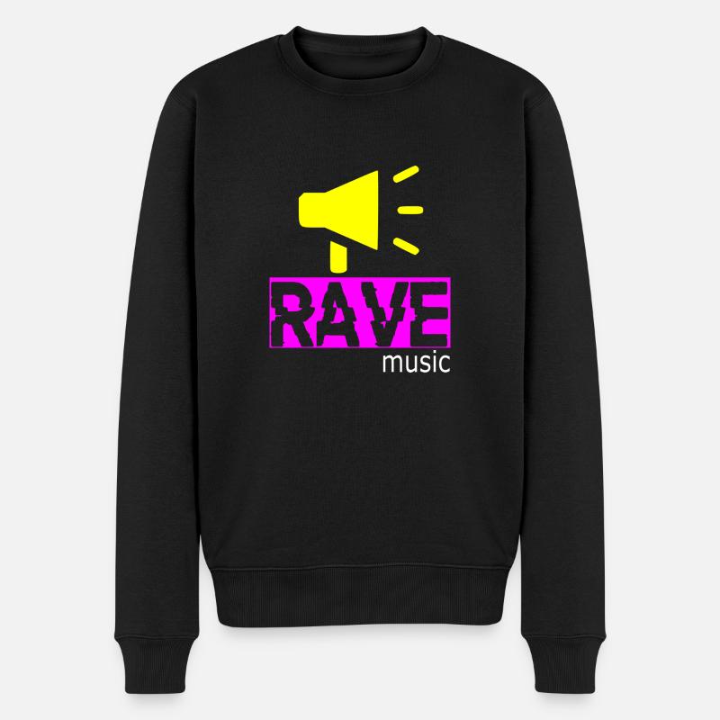 Rave-Musik - Männer Premium Bio Pullover - Schwarz