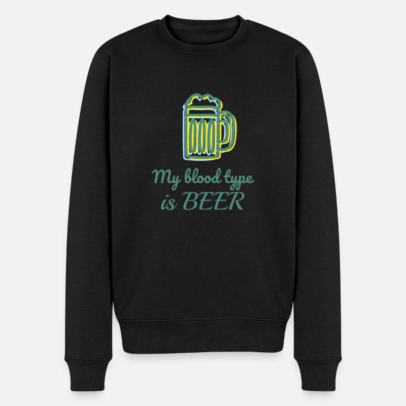 Meine Blutgruppe ist Bier - Männer Premium Bio Pullover - Schwarz