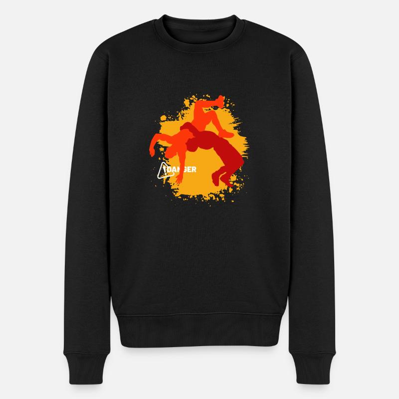 Ringen Danger - Männer Premium Bio Pullover - Schwarz