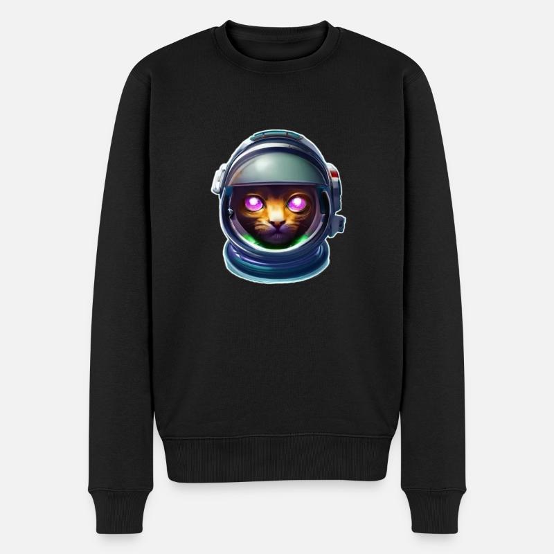 Chat Astronaute du Futur - Pull Premium bio Homme - noir
