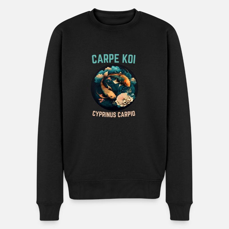 Koi-Karpfen - Männer Premium Bio Pullover - Schwarz
