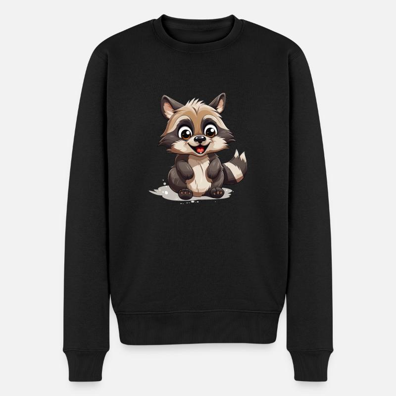 Logo de raton laveur Mignon raton laveur - Pull Premium bio Homme - noir