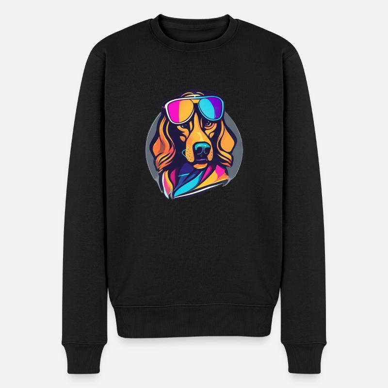 Produkt: "Pfotenfreund" - Männer Premium Bio Pullover - Schwarz