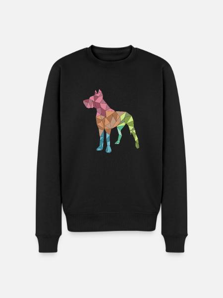 GROSSER DANE, geometrisch, bunt - Männer Premium Bio Pullover - Schwarz