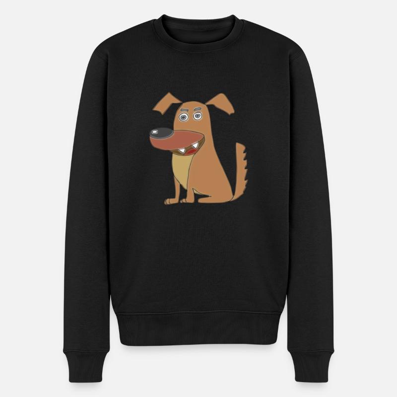 hund - Männer Premium Bio Pullover - Schwarz