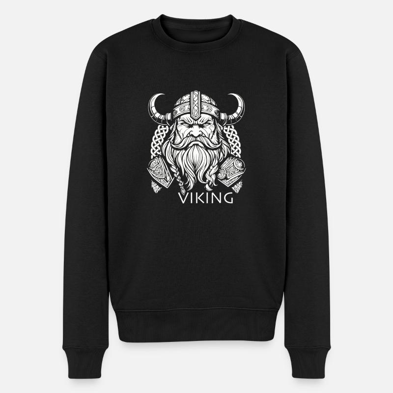 Wikinger - Männer Premium Bio Pullover - Schwarz