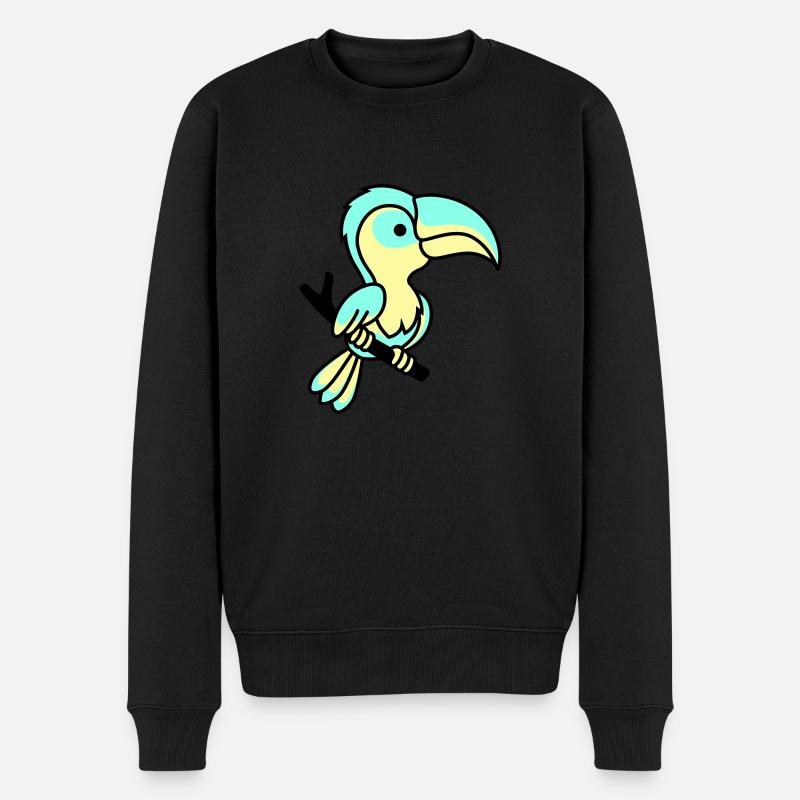 papagei - Männer Premium Bio Pullover - Schwarz