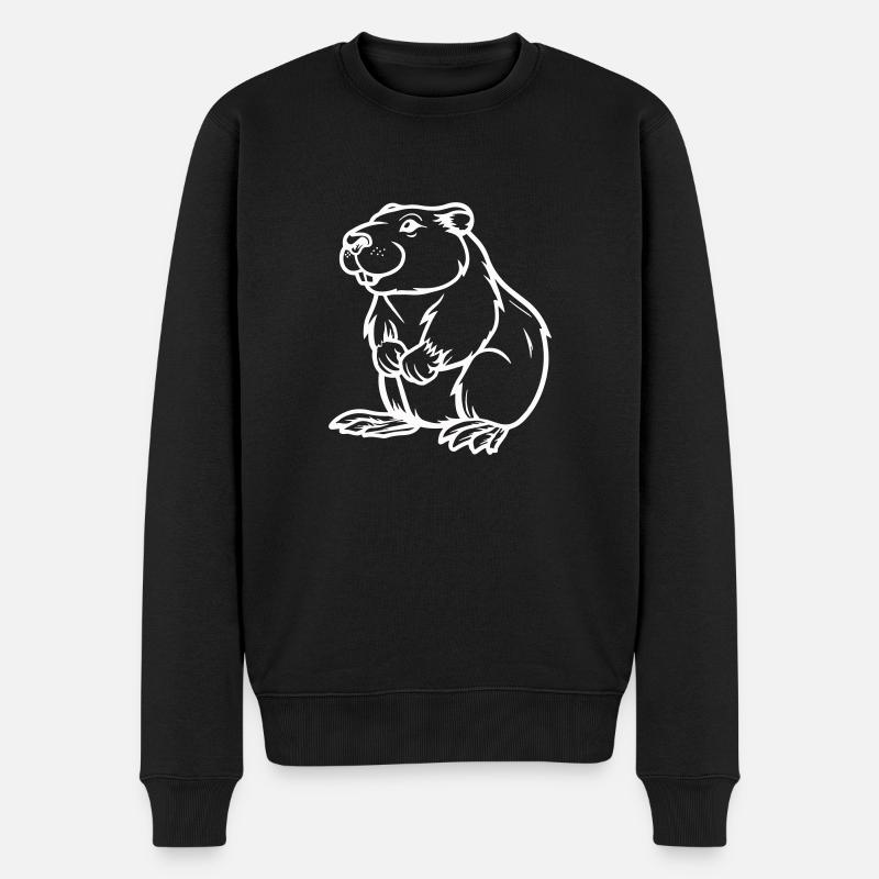 hamster comic tier - Männer Premium Bio Pullover - Schwarz