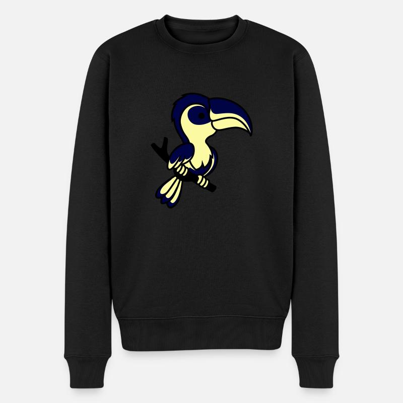 papagei - Männer Premium Bio Pullover - Schwarz