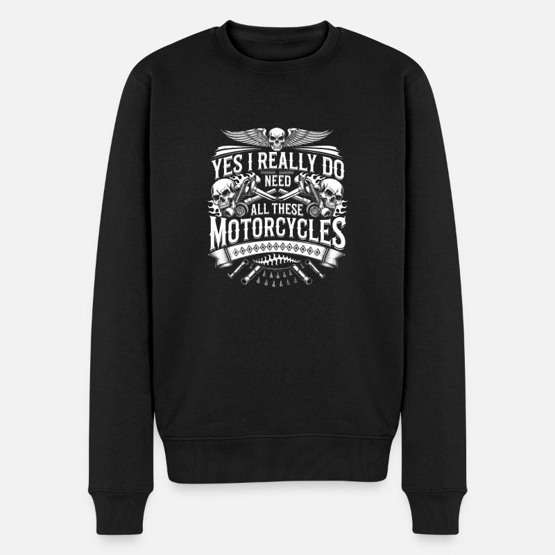 Motorradliebe ohne Kompromisse - Männer Premium Bio Pullover - Schwarz