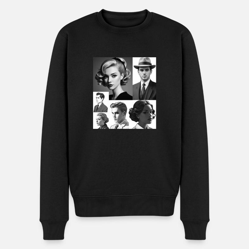 Coiffures et vêtements rétro - Pull Premium bio Homme - noir