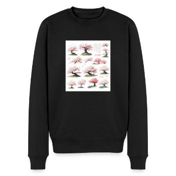 Illustrations of cherry trees - Men's Premium Organic Jumper - black - Front - Nico (187cm)