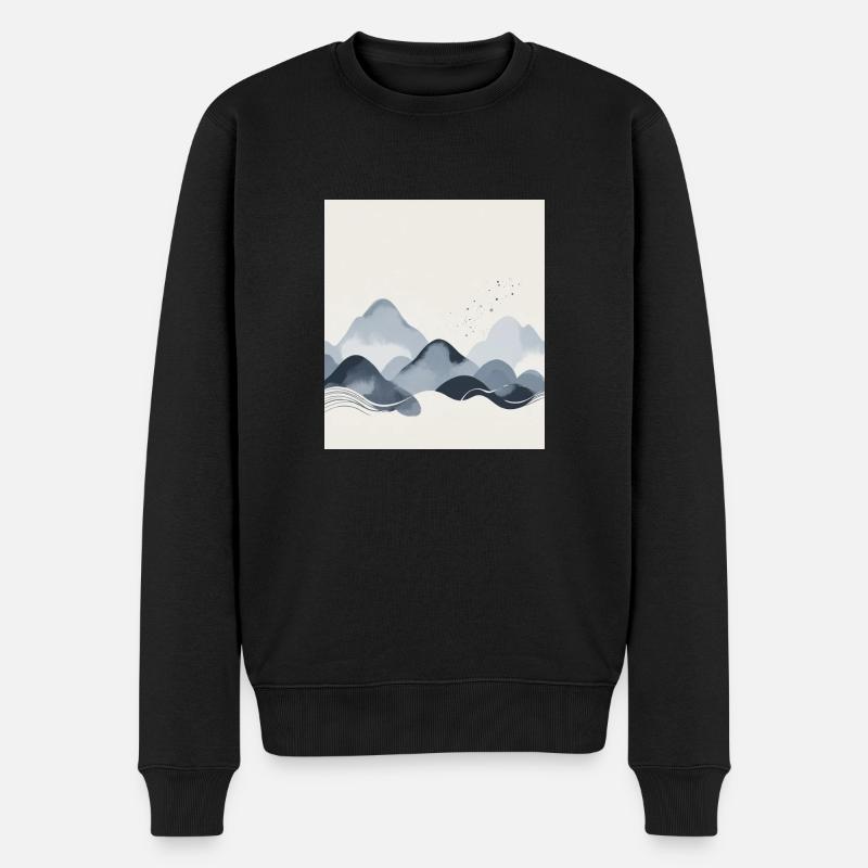 Abstrakte Berge - Männer Premium Bio Pullover - Schwarz