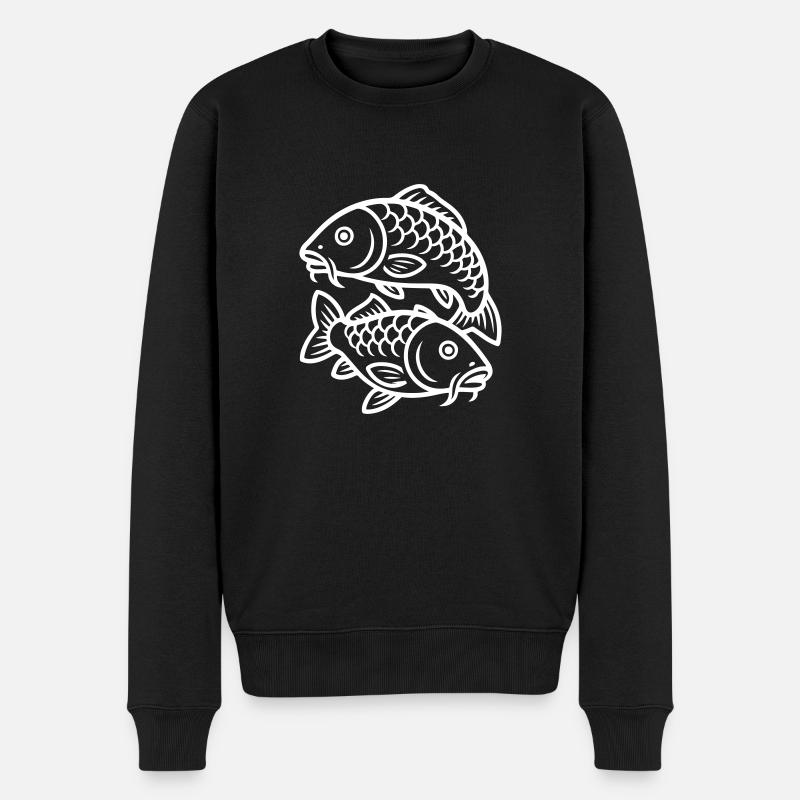 Poisson Carpe - Pull Premium bio Homme - noir