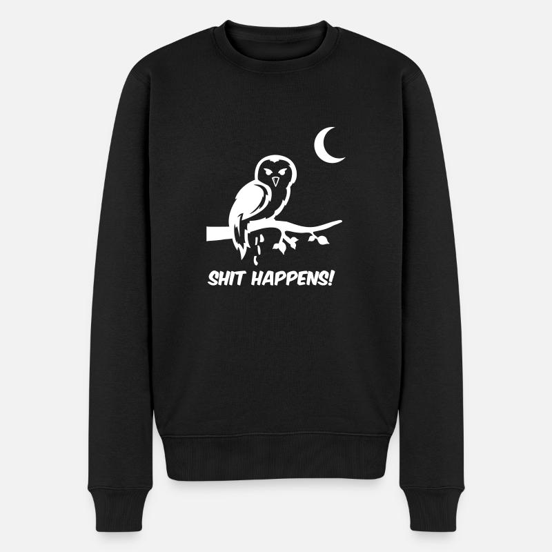 Owl Shit Happens - Pull Premium bio Homme - noir