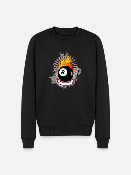 Burning 8-Ball (Billiards design) 03 - Men's Premium Organic Jumper - black