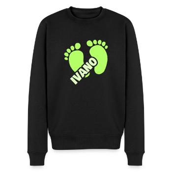Ivano as birth - Men's Premium Organic Jumper - black - Front - Nico (187cm)