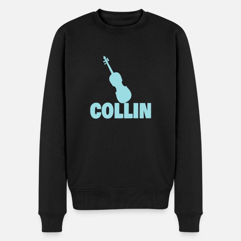 Collin als Bratsche - Männer Premium Bio Pullover - Schwarz