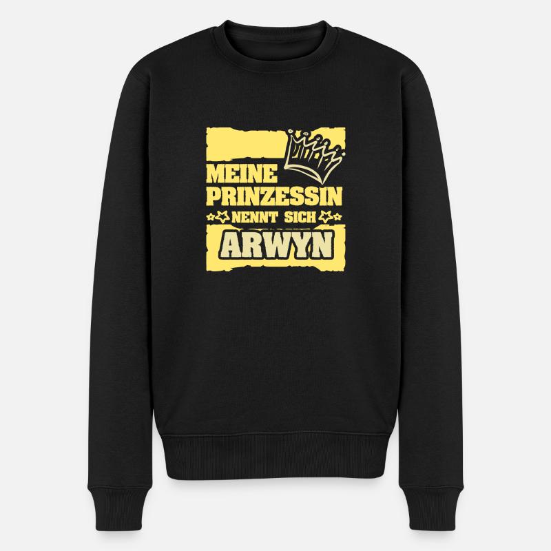 Mädchenname Arwyn - Männer Premium Bio Pullover - Schwarz