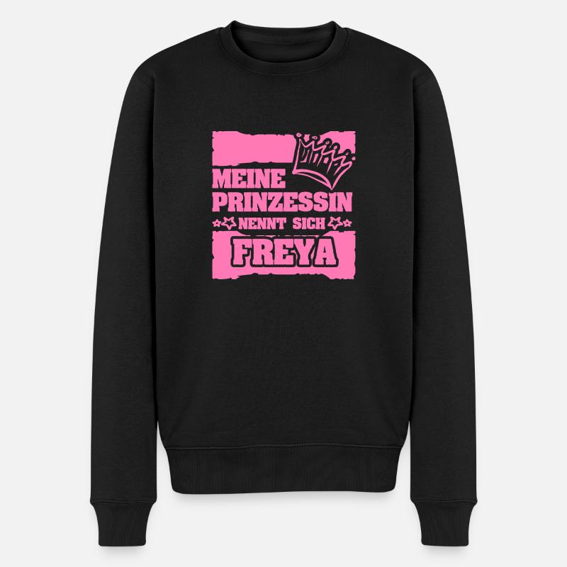 Freya als Mädchenname - Männer Premium Bio Pullover - Schwarz