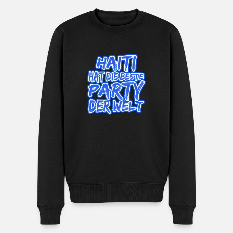 Haiti als Haiti - Männer Premium Bio Pullover - Schwarz