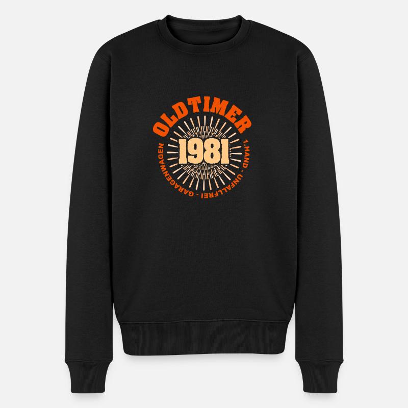Spruch 1981 - Männer Premium Bio Pullover - Schwarz