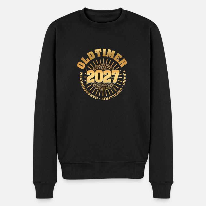 Spruch 2027 - Männer Premium Bio Pullover - Schwarz