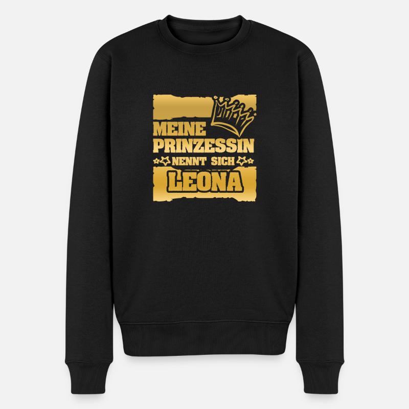 Leona als Maedchenname - Männer Premium Bio Pullover - Schwarz
