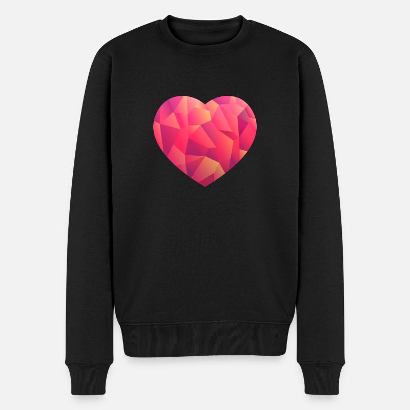 Herz pink - Männer Premium Bio Pullover - Schwarz