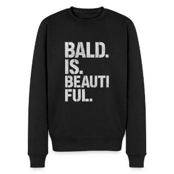 Männer Glatze Geschenkidee Bald Is Beautiful - Männer Premium Bio Pullover - Schwarz - Vorne - Nico (187cm)