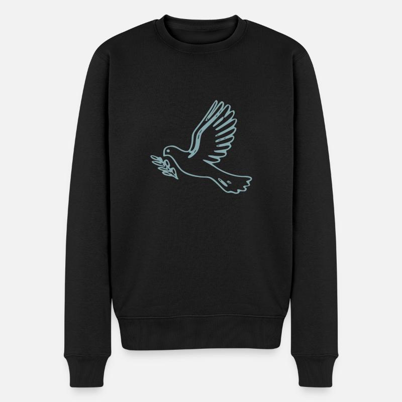 Friedenstaube - Männer Premium Bio Pullover - Schwarz