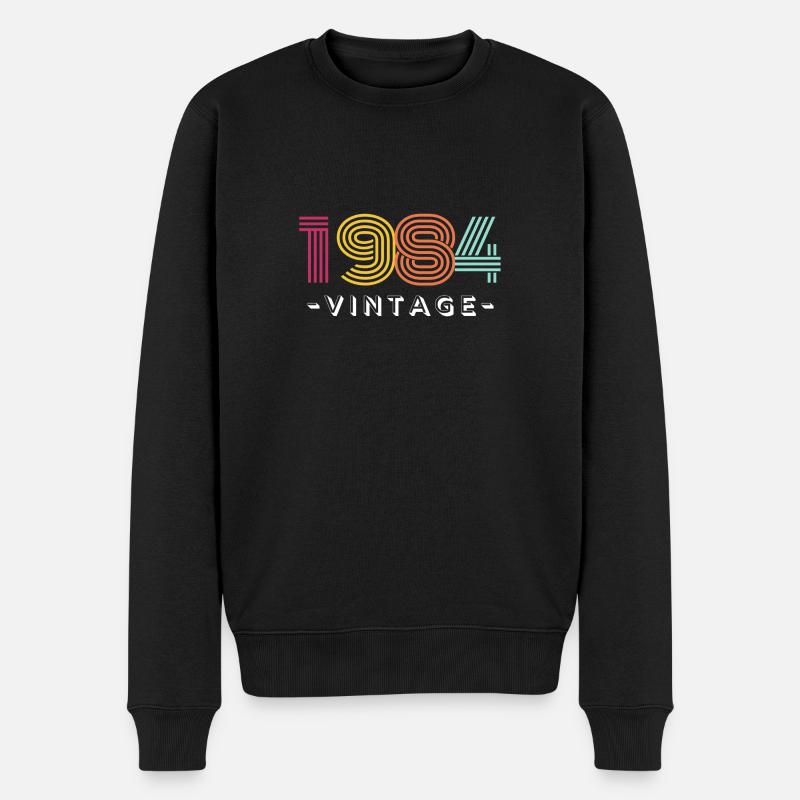 1984 JAHRGANG - Männer Premium Bio Pullover - Schwarz