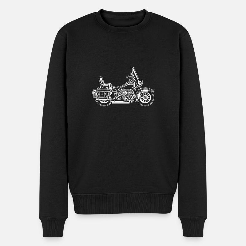 Chopper / Motorrad 06_weiß - Männer Premium Bio Pullover - Schwarz