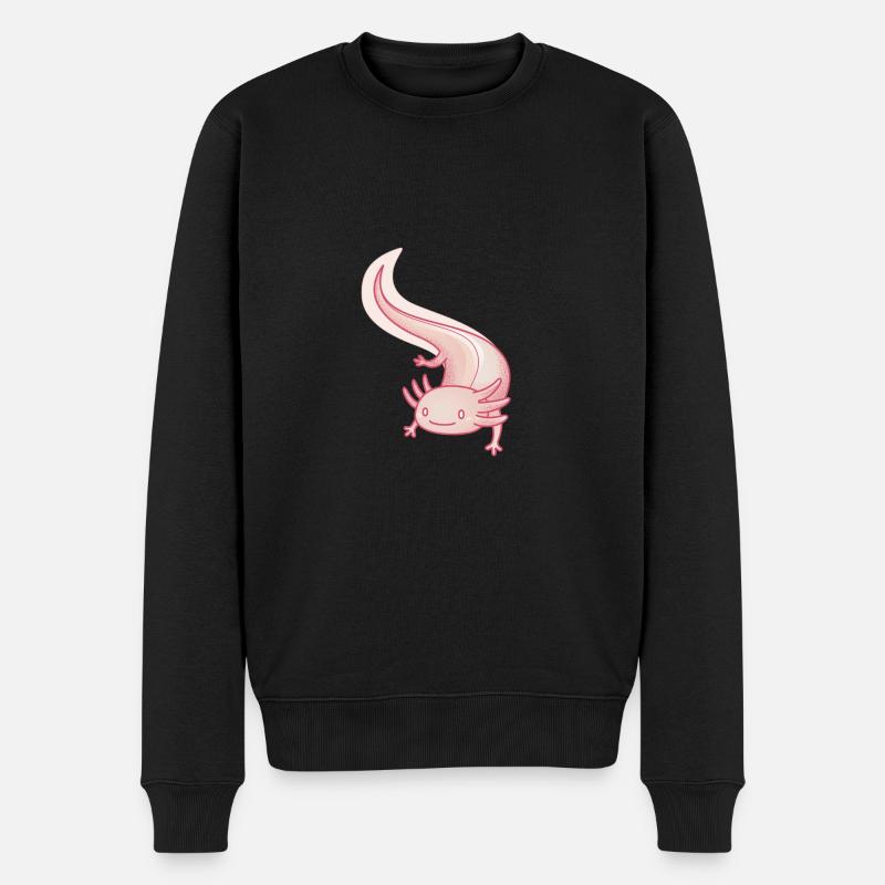 Axolotl - Männer Premium Bio Pullover - Schwarz