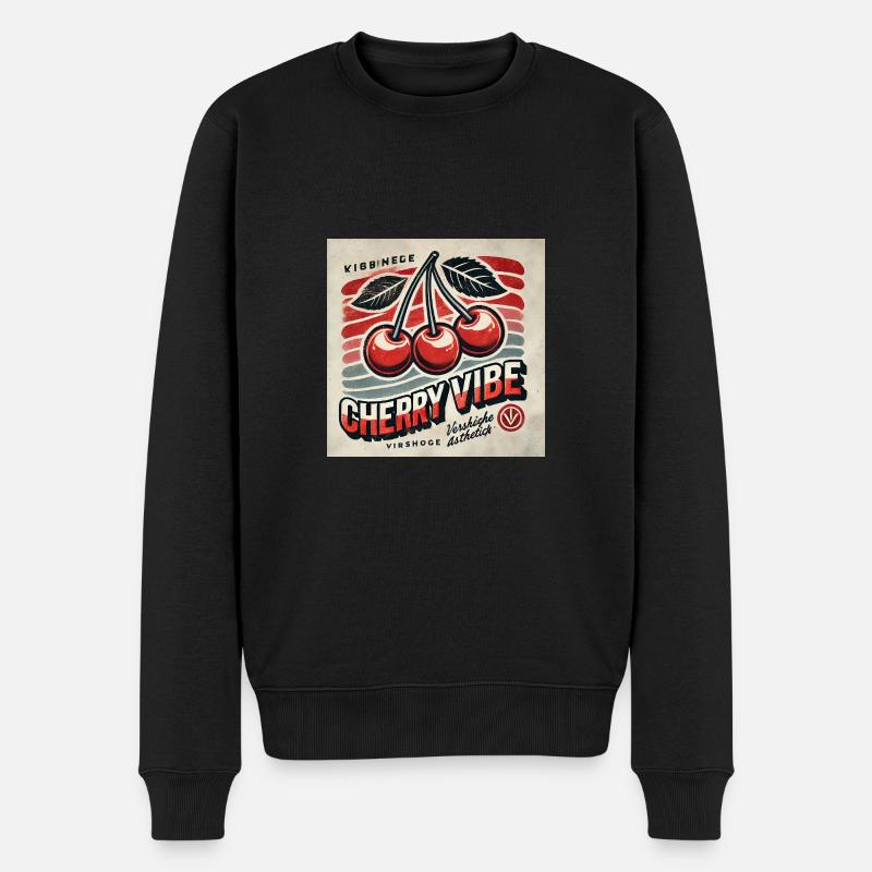 Cherry Vibe - Leidenschaft in Rot - Männer Premium Bio Pullover - Schwarz