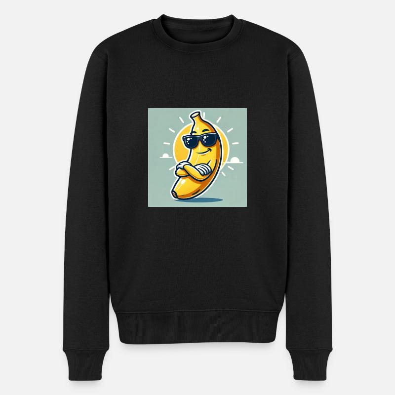 Bananen-Style: Sonnig & Smooth - Männer Premium Bio Pullover - Schwarz