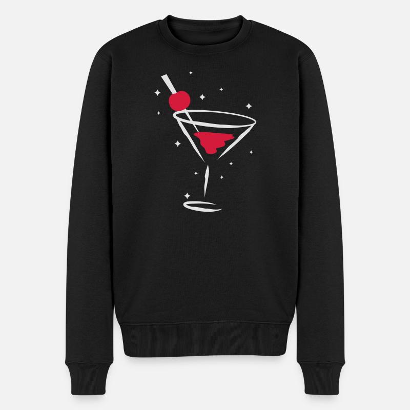 Un verre à cocktail - Pull Premium bio Homme - noir