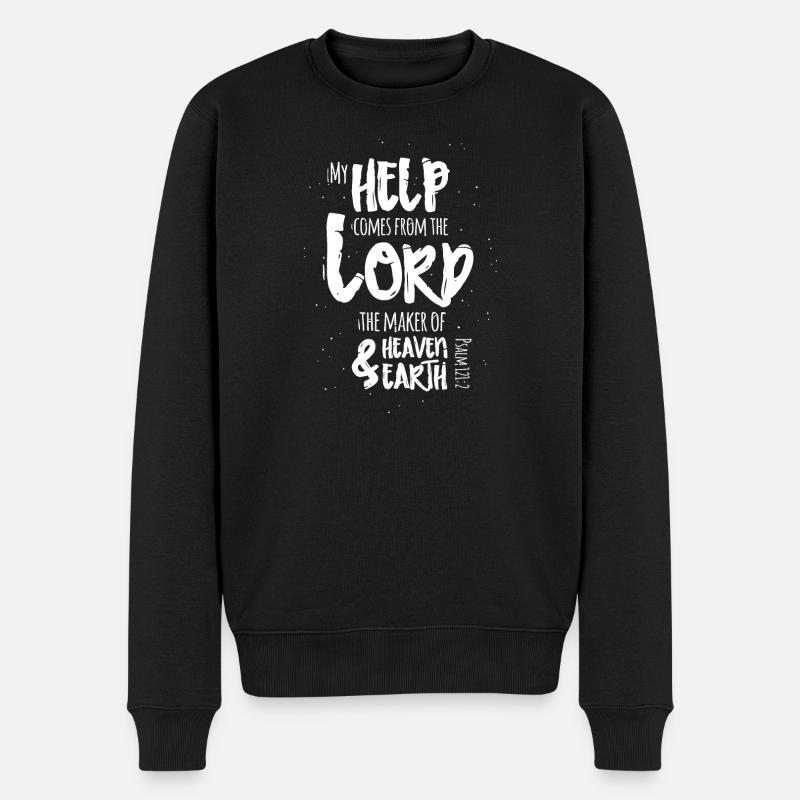 My Help Comes From The Lord - Männer Premium Bio Pullover - Schwarz
