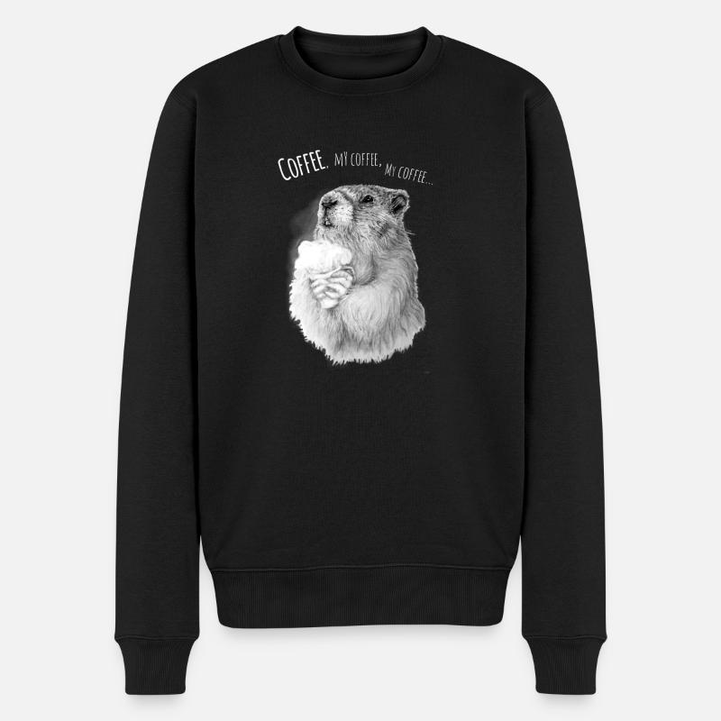Plaisir de hamster au café - Pull Premium bio Homme - noir