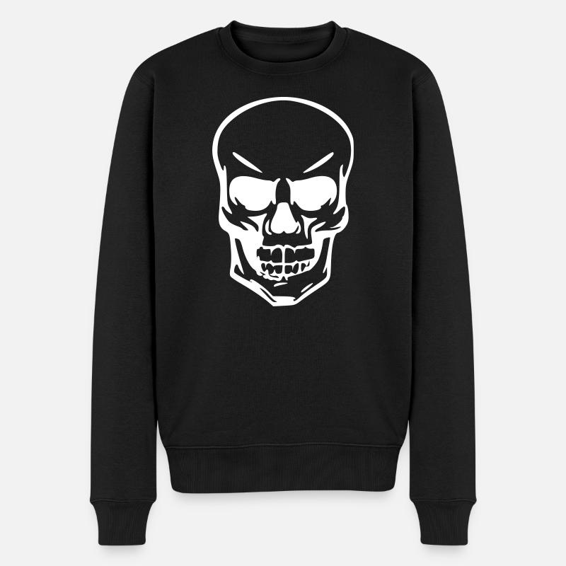 Totenkopf - Männer Premium Bio Pullover - Schwarz