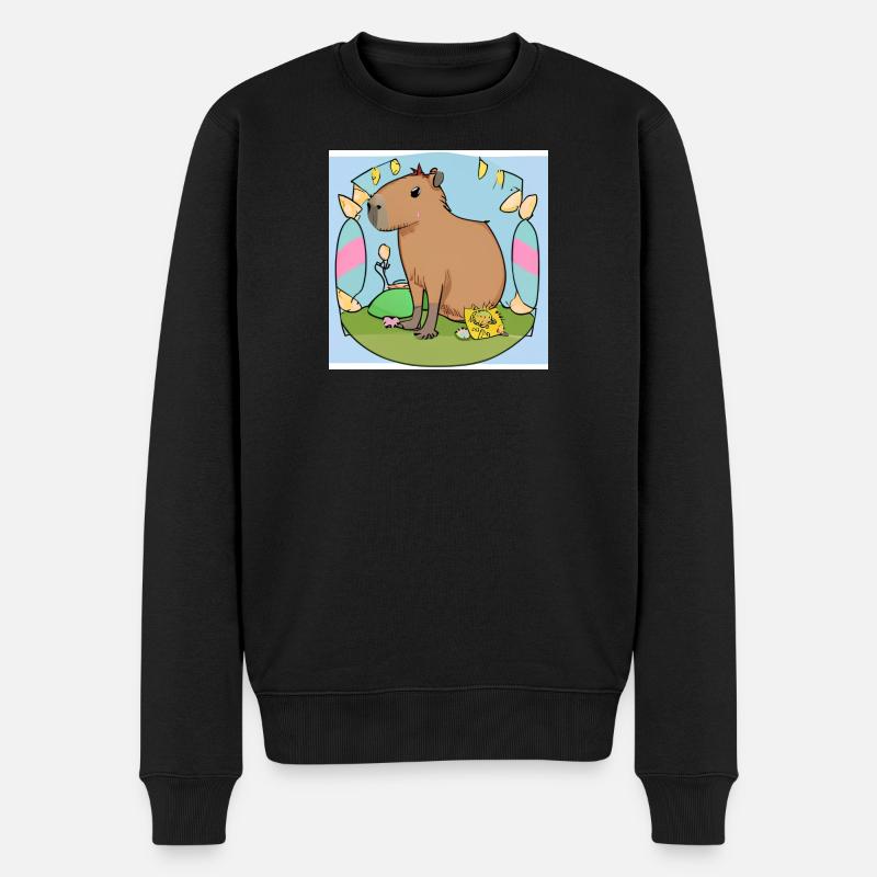 Oster-Capybara - Männer Premium Bio Pullover - Schwarz