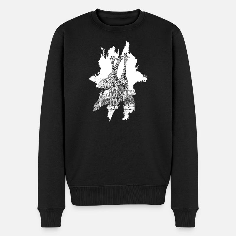 Les girafes de la savane - Pull Premium bio Homme - noir