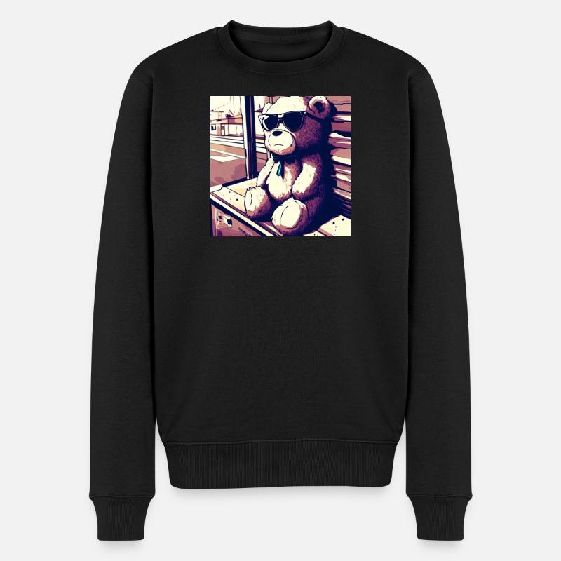 Teddy Manga II - Männer Premium Bio Pullover - Schwarz