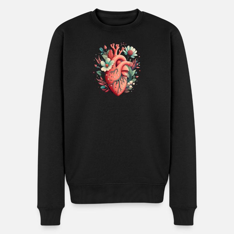 Coeur Bloom Botanique - Pull Premium bio Homme - noir