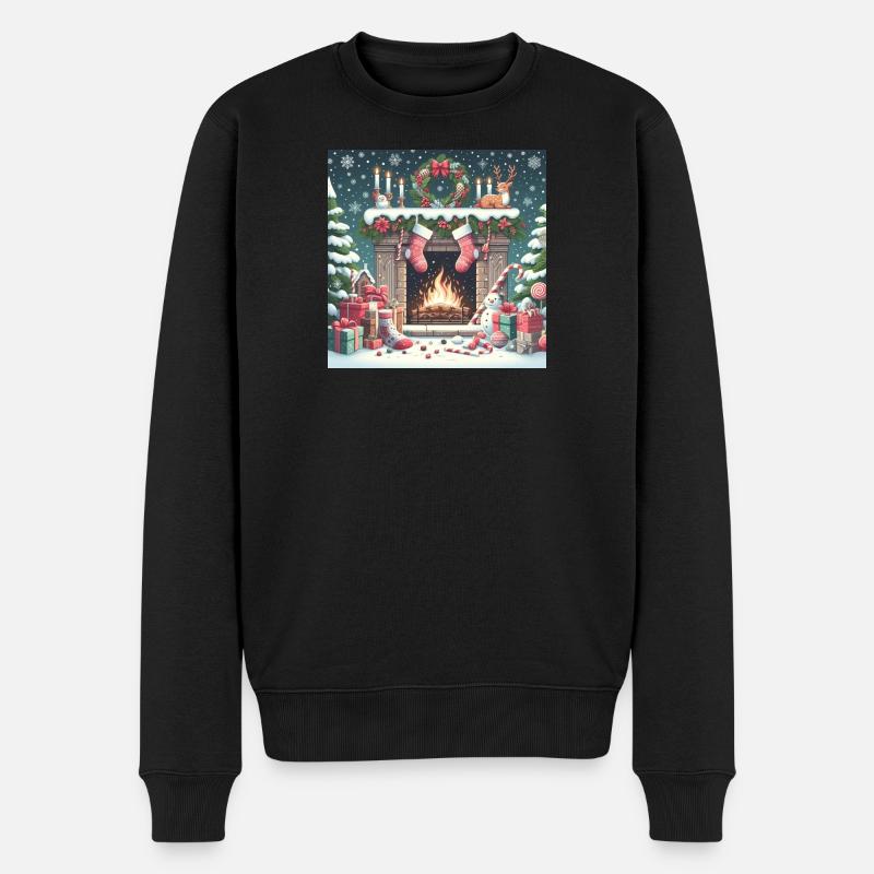 Weihnachts Design 4 - Männer Premium Bio Pullover - Schwarz