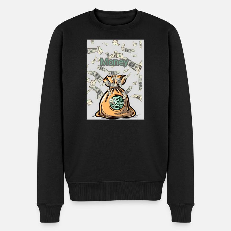 Money voller Geldsack - Männer Premium Bio Pullover - Schwarz